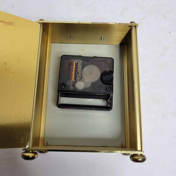 Vtg Hamilton Quartz Clock Gold Metal Made in West Germany Time Communism Retro - Picture 7 of 12